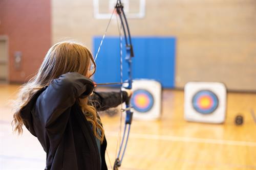 Students in the archery class
