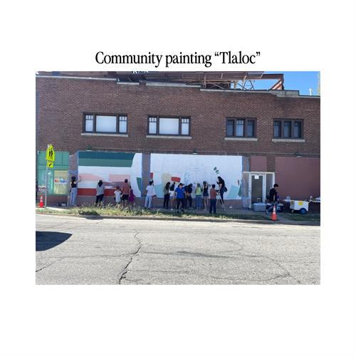 Community Mural installation for Little Rainbow Candy Store  (Vacuum exchange building) in Ogden. Over 60 community members participated in creating this landmark. 