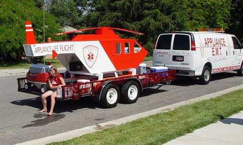 Our "Appliance Life-Flight" Cherry Days float!