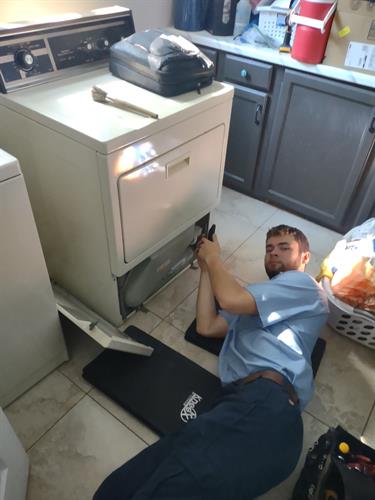 In-home dryer repair service.