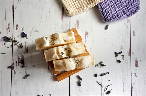 Handcrafted lavender soap