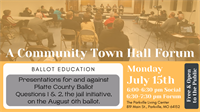 Community Town Hall Forum - Platte Co. Questions 1 & 2