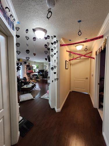 Spooky Bachelorette: Hallway decorations