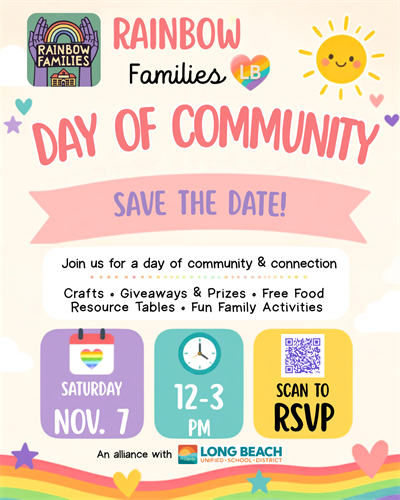 Save the Date! 3rd Annual Rainbow Families Long Beach Day of Community Event