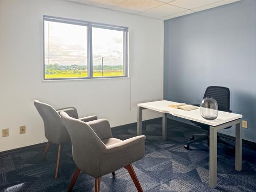 Window offices located within a professional building. Fully furnished prime office space with a view. 
