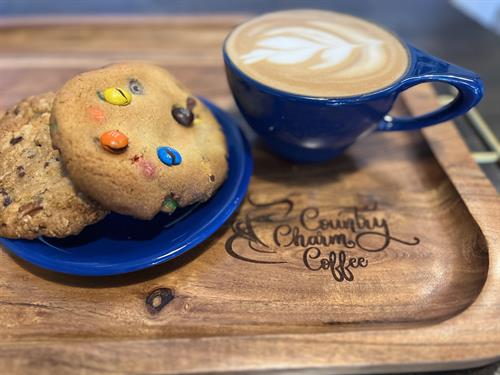 Latte and Homemade cookies