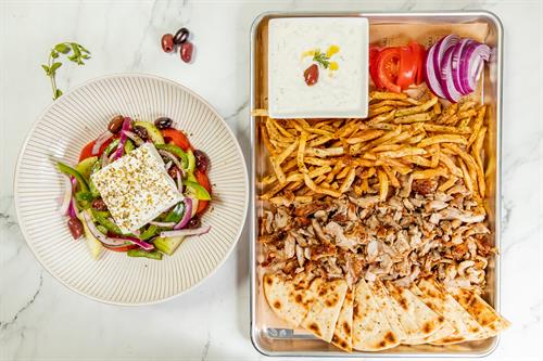 Gyro Chicken to Share For Two  (salad, fries,pita,tzatziki)