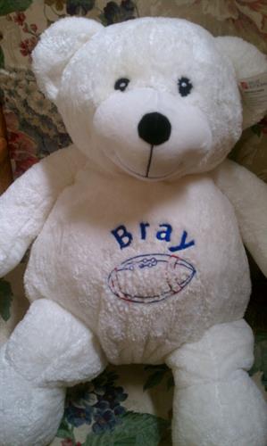 Stuffed animal with special message embroidered Stuffed animal with special message embroidered