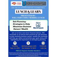 Lunch & Learn: "Exit Planning-Strategies to Help Maximize Business Owners' Wealth" 