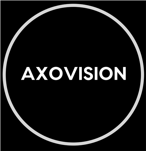 AXOVISION logo - white, with background