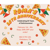 Celebrating Roma's 20 Years in Business! Ribbon Cutting