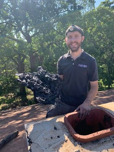 Creosote buildup from chimney