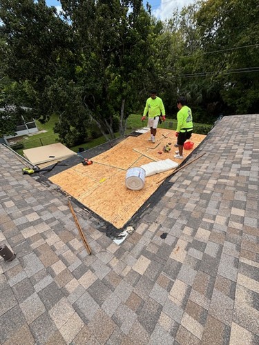 Flat roof replacement adding taper with ISO insulation board