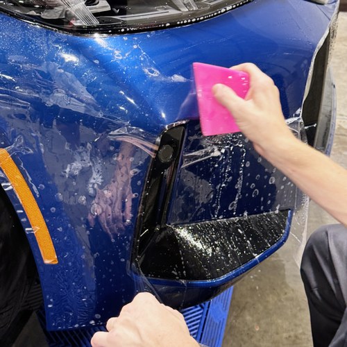Paint protection film installation on a BMW M340i