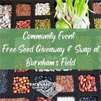 Community Event: Free Seed Swap & Giveaway at Burnham's Field