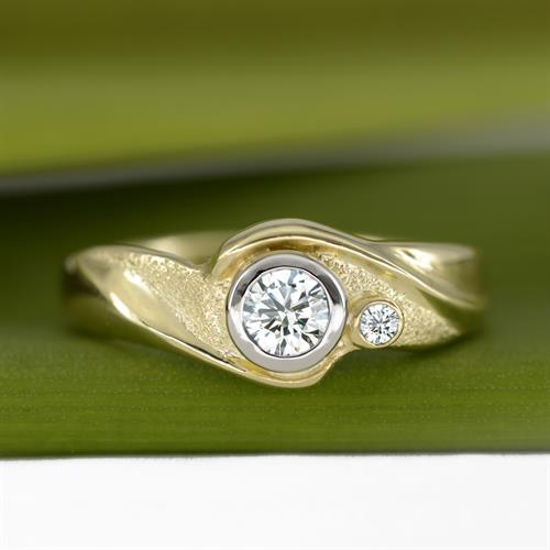 Engagement Ring: Embrace w/ Diamonds, 18K Yellow Gold Engagement Ring: Embrace w/ Diamonds, 18K Yellow Gold