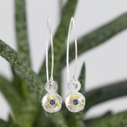 Beacon of Hope Dangles w/ 18K Gold w/ Ceylon Blue Sapphires Beacon of Hope Dangles w/ 18K Gold w/ Ceylon Blue Sapphires