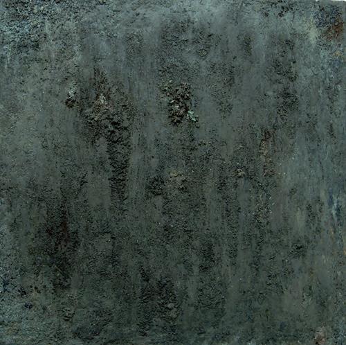 Deborah Brown . Excavation12x12 VI . 2012 . Acrylic, oils, earth pigments and oxides, volcanic ash, silica sand, salt . 12x12 inches 