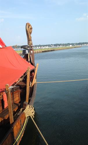 Viking Ship Sailing up Boston's Gold Coast