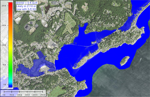 Good Harbor Beach Ecosystem with 5 ft Sea Level Rise or Storm Surge