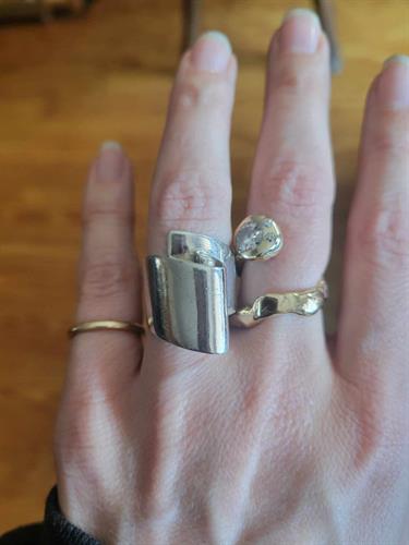 Modernist sterling ring