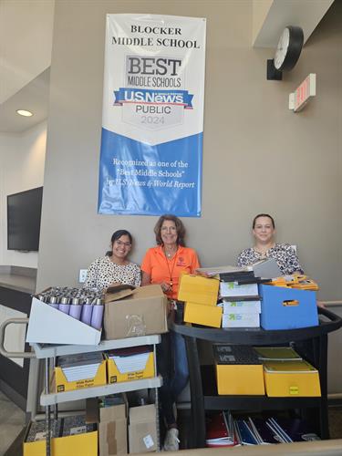 School Supplies Donated to Blocker Middle School