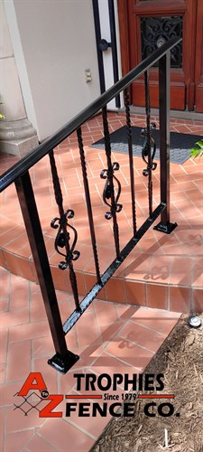 Customized steel handrail matching customer's existing gate