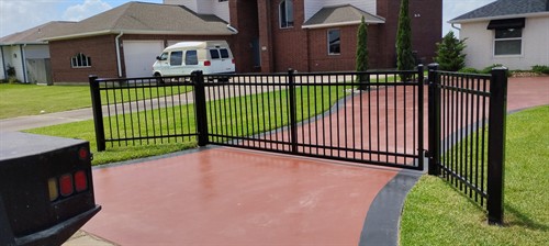 Black steel decorative gate