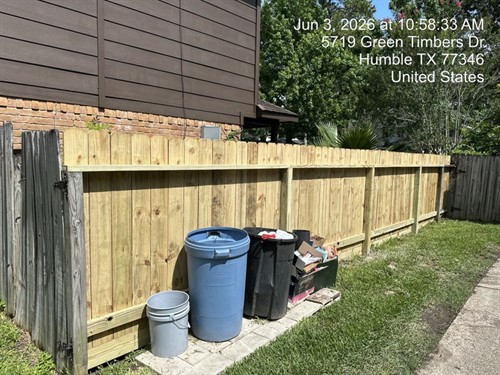 A privacy fence repair by Space City Field Services in Humble Tx