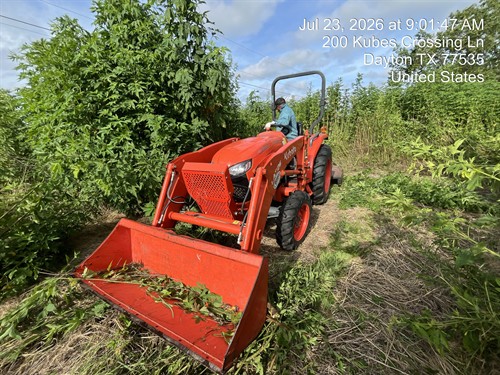 Space City Field Services clearing land in Dayton, Tx