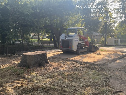 Another successfully completed tree and demolition project by Space City Field Services in Houston Tx