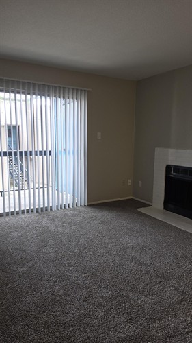 Costa floorplan- living room fireplace- 885 sq. ft