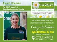 News Release: Kylie Hoatson honored with DAISY Award