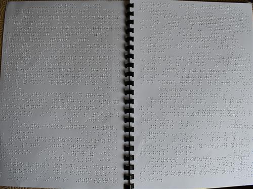 Inside of a Braille menu. As seen on our website. 
