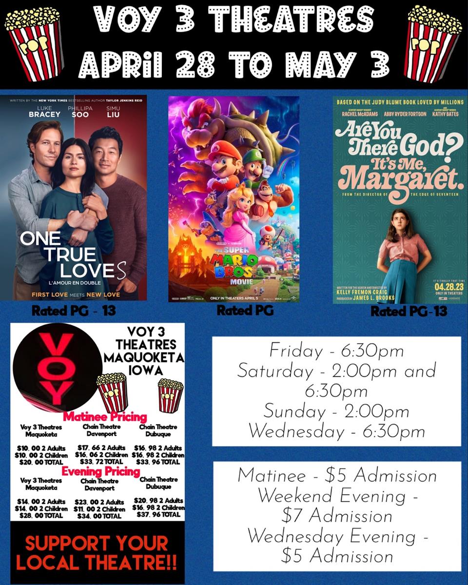 Weekend & Wednesday Movies at Voy Theatres - Apr 28, 2023 to May 3 ...