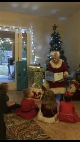 Mrs. Claus reading a story