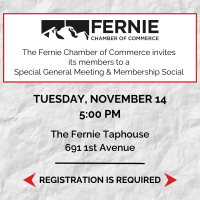 November 14, 2023 Fernie Chamber Special General Meeting & Social