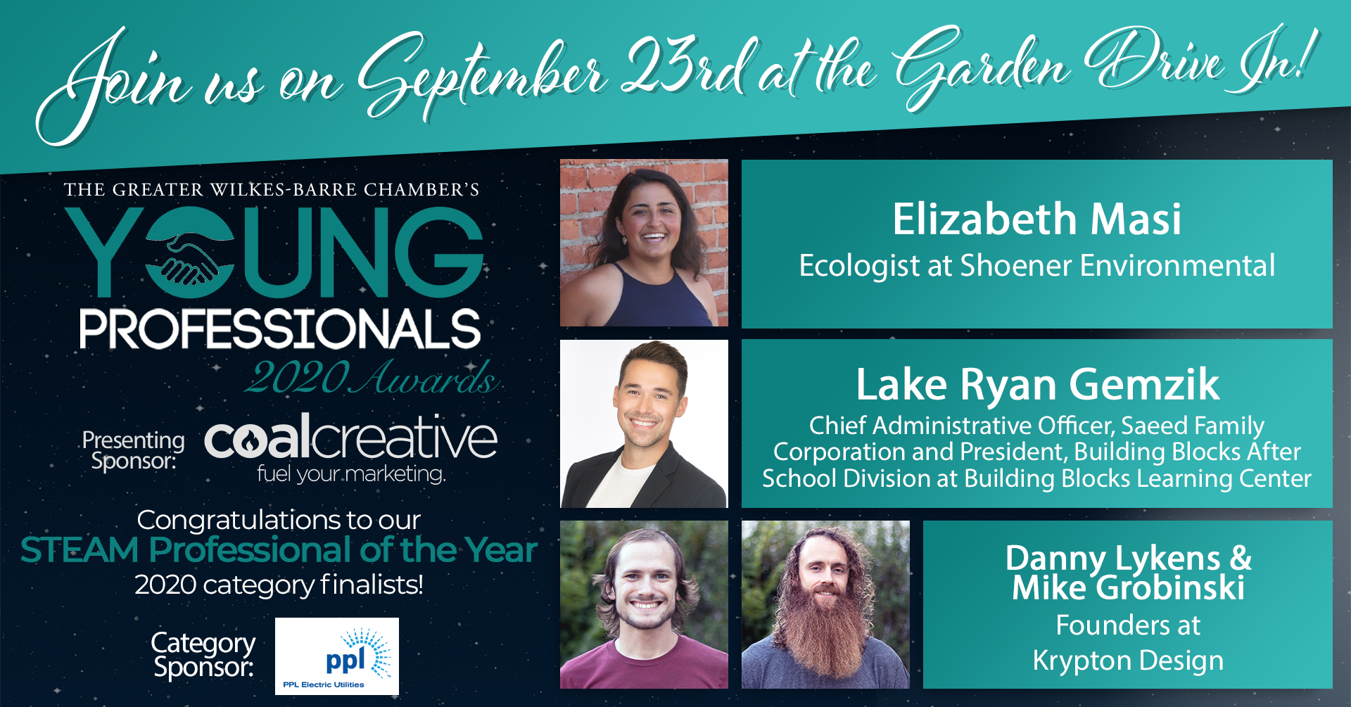 Meet the 2020 Young Professionals Category Finalists for STEAM Professional of the Year! Meet the 2020 Young Professionals Category Finalists for STEAM Professional of the Year!