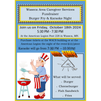 Waseca Area Caregivers Services Fundraiser-Burger Fry & Karaoke Night