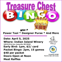 Waseca Hockey Association-Treasure Chest Bingo@ Indian Island Winery