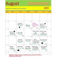 SMILES CIL Waseca-August Calendar of Events