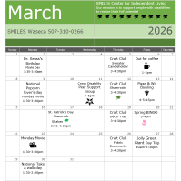 March SMILES of Waseca Calendar