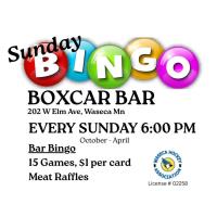 Sunday Bingo at The Boxcar Sponsored by Waseca Hockey Association