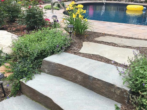 Natural Stone Pool-Side Steps