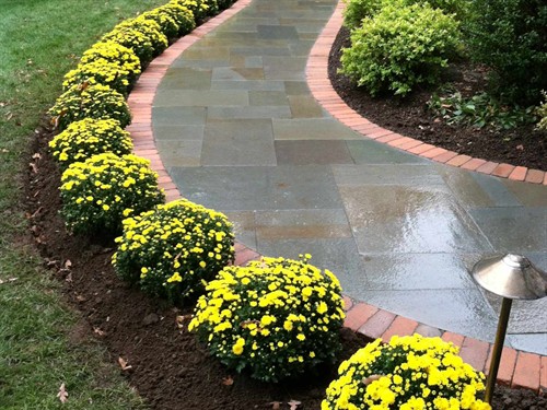 Bluestone & Brick Walkway