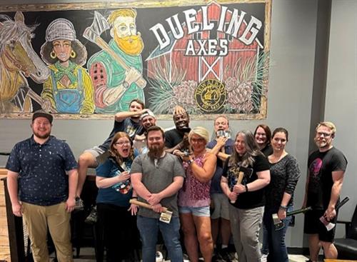 Dueling Axes league axe throwing members