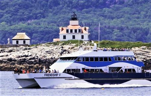 Ride aboard one of our jet-powered catamarans! Egg Rock Lighthouse is a featured light on this cruise!