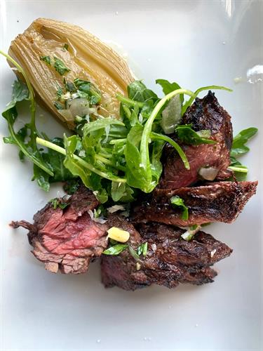 Grilled Hanger Steak (4oz) Remoulade| sea salt| potato confit