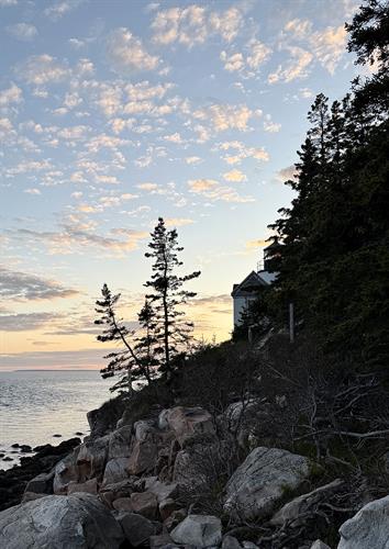Bass Harbor Lighthouse at sunset.