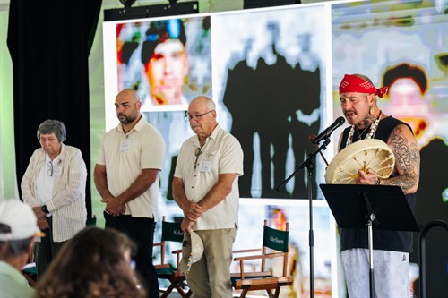 "250 Years of Wabanaki Service" panel, Dawnland Festival 2026. Photo by Nolan Altvater (Passamaquoddy)